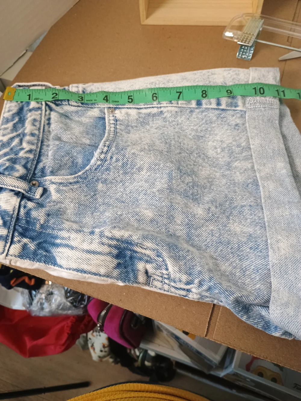 PacSun Color Block Denim Shorts Blue & White